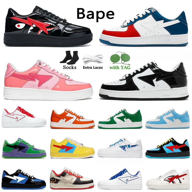 

Designer Platform Bapesta Bapestas Casual Shoes For Women Mens jjjjound bapestar bapess sk8 sta ABC Camo Pink Patent Black White Green Grey Blue Trainers Sneakers, A41 pastel pink 36-40