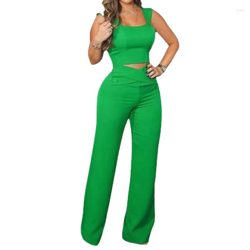 

Women' Two Piece Pants Top And Set For Women Square Collar Casual Suits 2 Pieces Girl Clothing Fashion