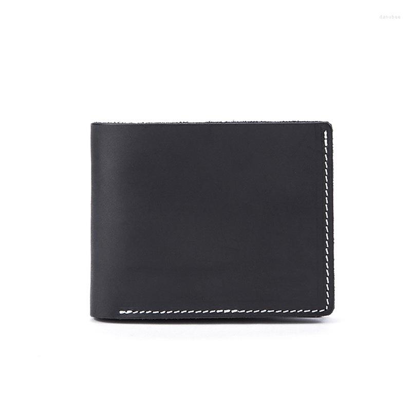 

Wallets 2023 Cow Leather Men Wallet Retro Fashion Simple Men's Short Section, Black