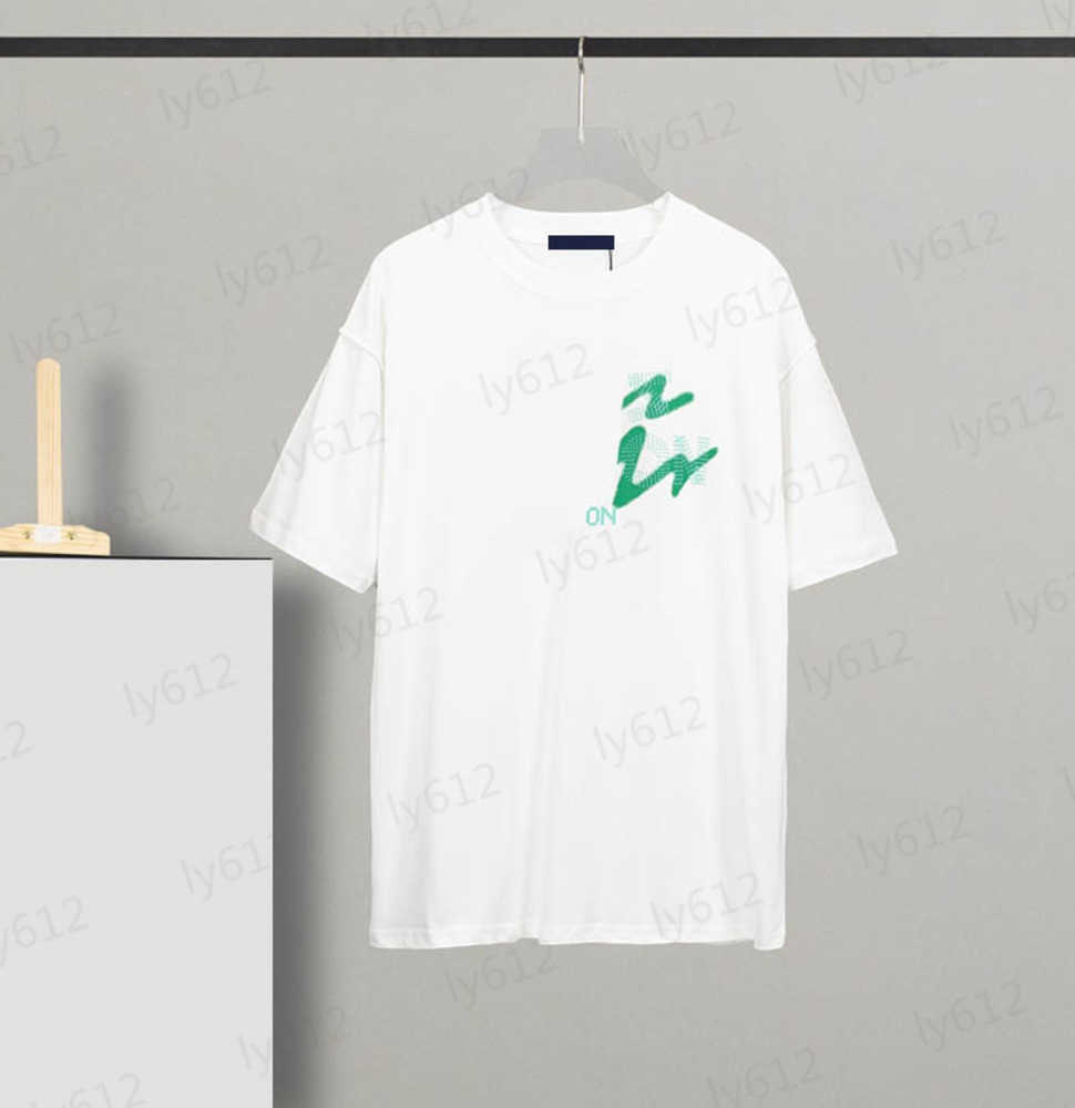 

White Designer Mens T Shirts Summer Spring Leisure Luxury Versatile Loose Cotton Brand Letter Logo Print Pullover Round Neck Short Sleeve Male Clothes 0206, 20