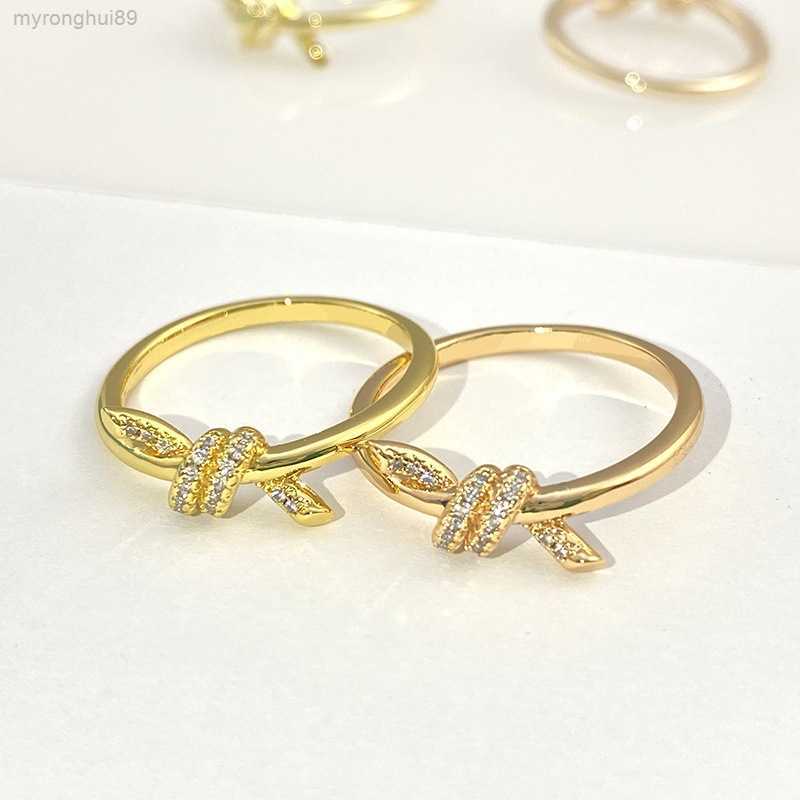 

chrome ring new Knotting Ring for Female Rose Plated Twisted Rope Girl Gu Ailing 124U