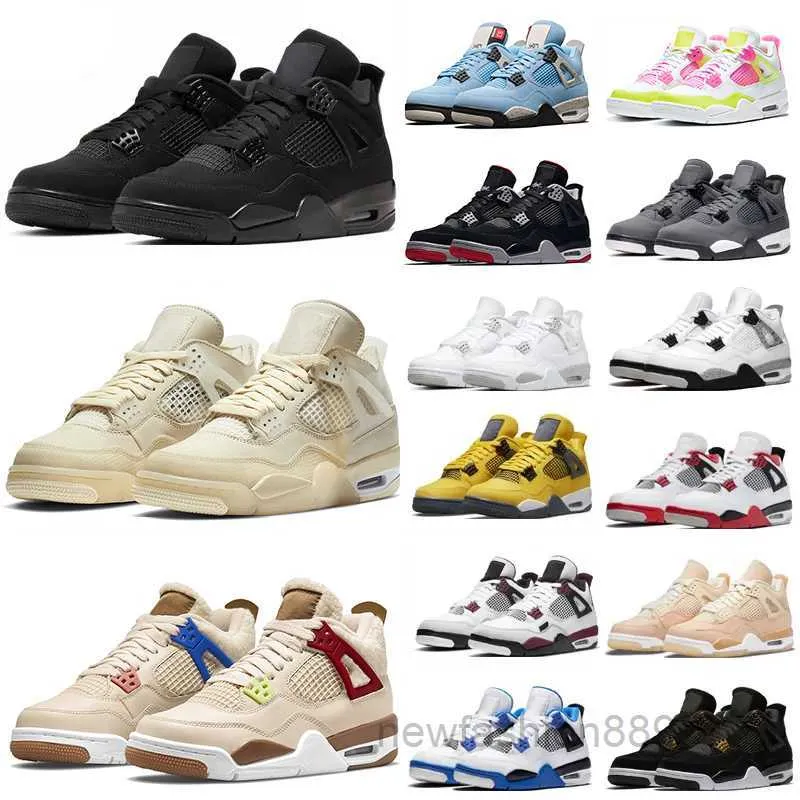 

2022 Men Women 4s Basketball Shoes Sneakers Sail Midnight Navy Patent Starfish Unc Oreo Bred Cool Grey Military Black Cat Shimmer Dark Mocha, 40