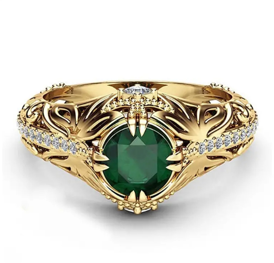

Stunning Four Prong Inlaid Zircon Engagement Ring - Perfect for Weddings & Parties!