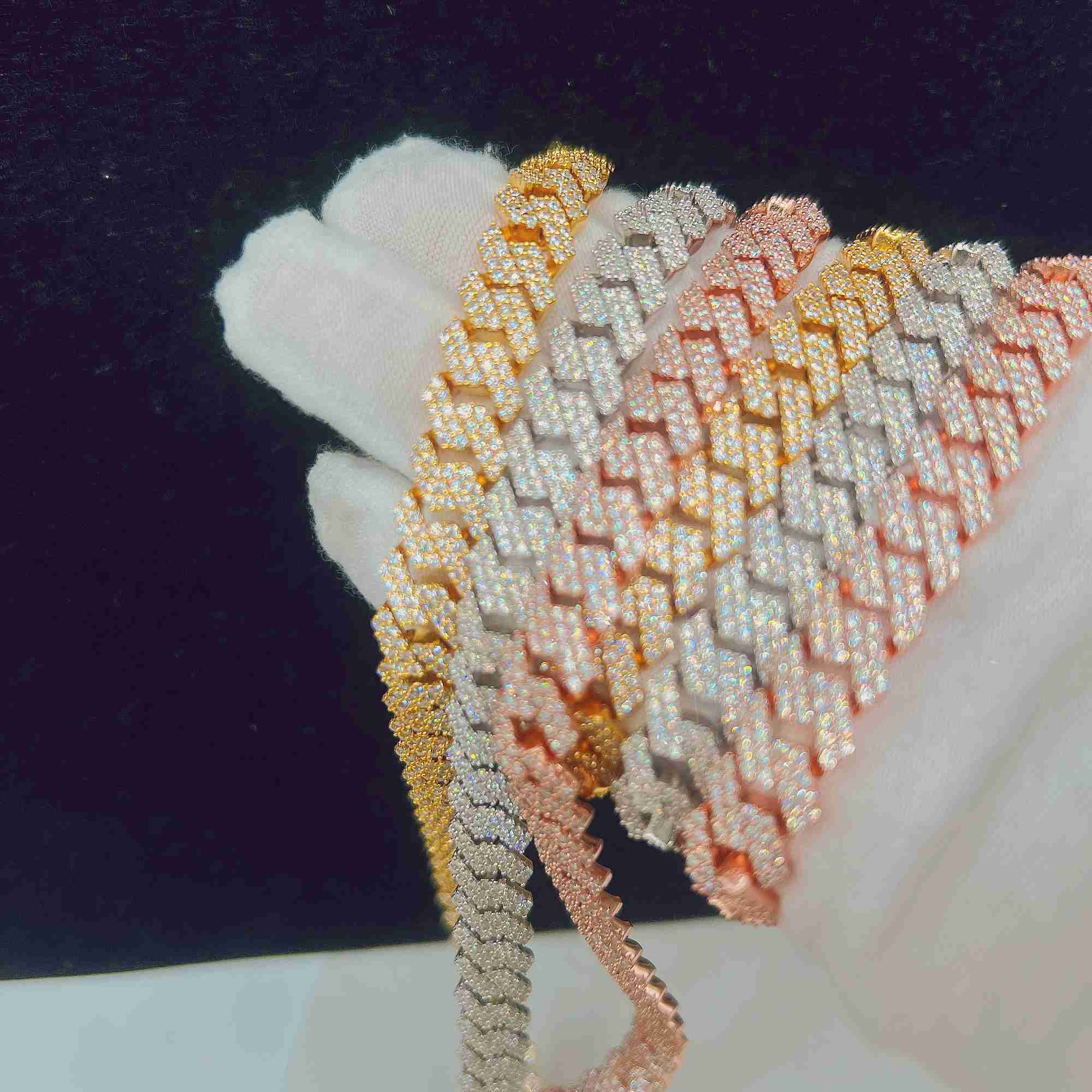 

10mm Necklaces for Women 925 Sterling Silver Vvs Moissanite Diamond Cuban Chain Hip Hop Necklace