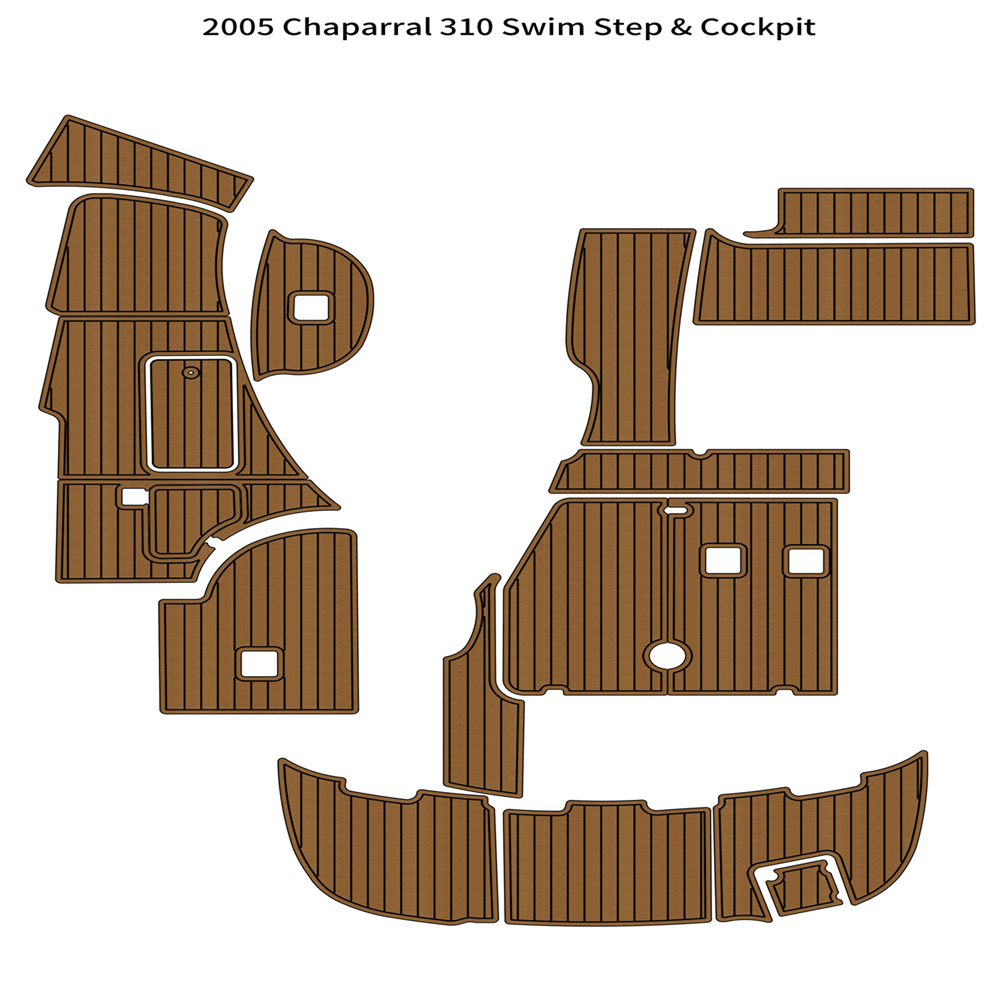 

2005 Chaparral 310 Swim Platform Cockpit Boat EVA Foam Teak Deck Floor Pad Mat Self Backing Ahesive SeaDek Gatorstep Style Floor