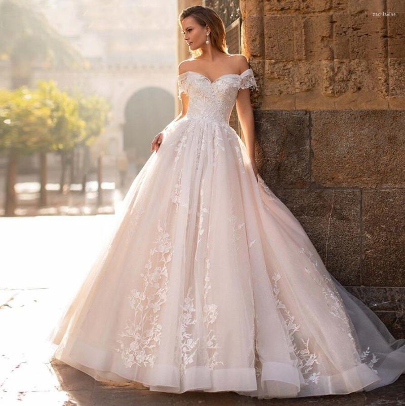 

Wedding Dress Vestidos De Novia Off-the-Shoulder Ball Gown Dresses Lace Appliques Luxury Bridal Women Gowns 2023, Ivory