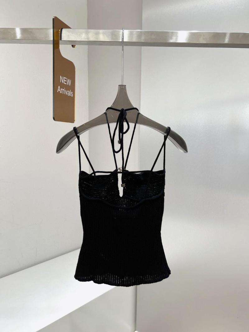 

Women's Tanks 2023SS Summer Sexy Women High Quality Black Knitted Halter Slim Vest Female Chic Tank Tops Tee Ddxgz2 4.28