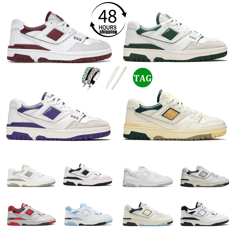 

2023 Trainer New B550 550 Casual Shoes Mens Women BB550 Oreo Rich Paul Burgundy Cyan Brand White Green Grey Shadow Cream Black Blue UNC Designers Sneakers 36-45, Color #5