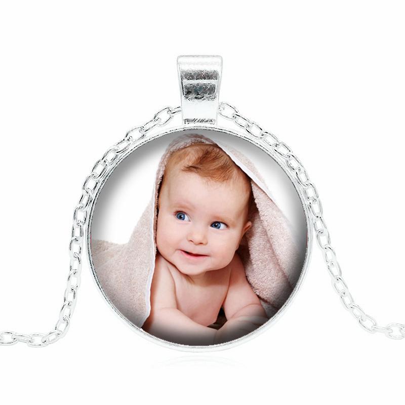 

Pendant Necklaces Custom Po Necklace Handmade DIY Baby Child Mom Dad Grandparent Jewelry Family Member Gift