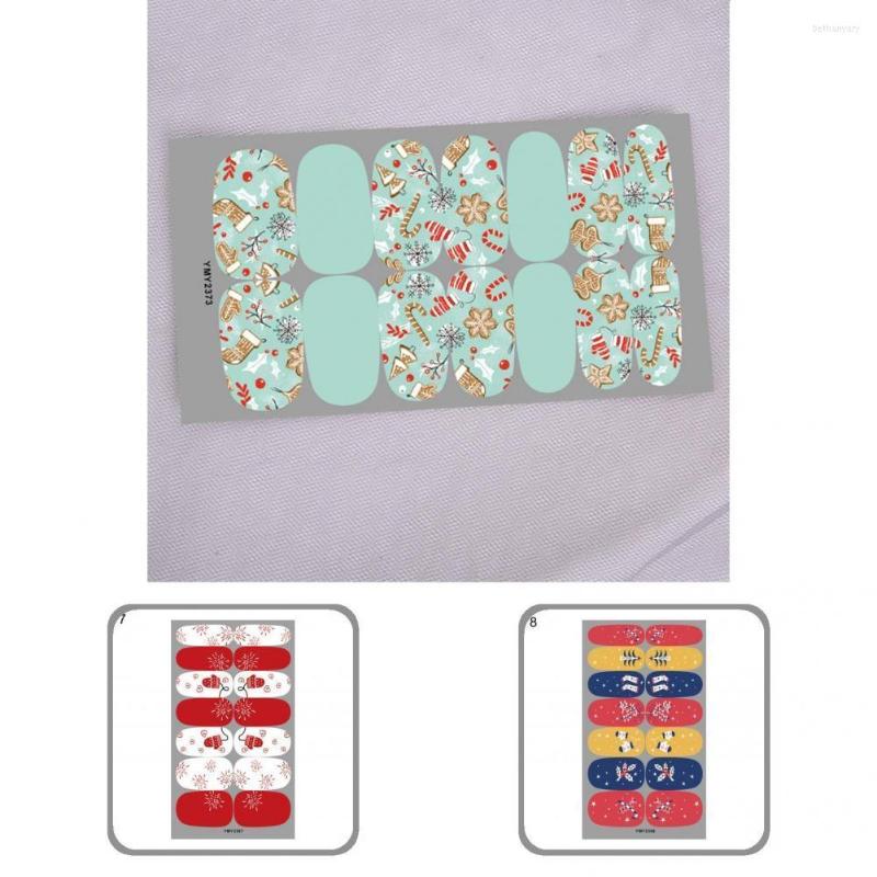 

Nail Stickers Manicure Sticker Delicate Christmas Adhesive Decals Decor Elk Gloves Socks Pattern Long Lasting