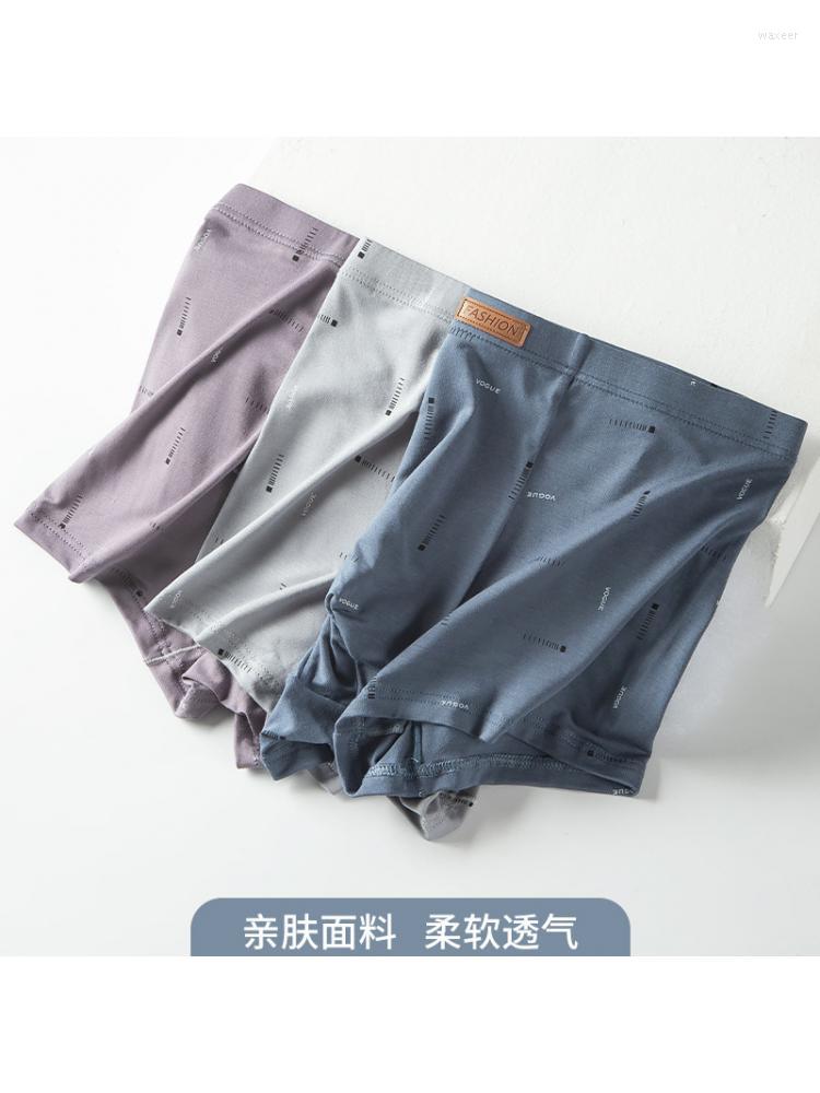 

Underpants 3PCS 2023 Design Print Large Modal Underwear Men Space Breathable Traceless Middle Waist Flat Pants Many Colors Boxer Floral
