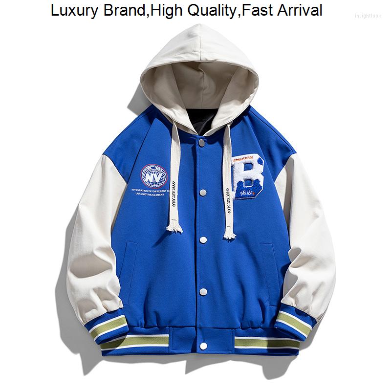 

Men's Jackets Unisex Fashion Hooded For Men 2023 Bomber Jacket Men's Windbreakers Zipper Coats Spring Autumn Casual Outerwear, Black