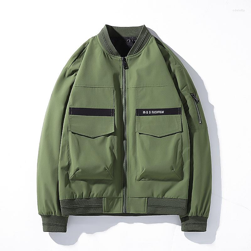 

Men's Jackets Solid Color Large Size Baseball Jacket Men's Spring And Autumn Korean Fashion Crago Loose Versatile Casual Coats, Black