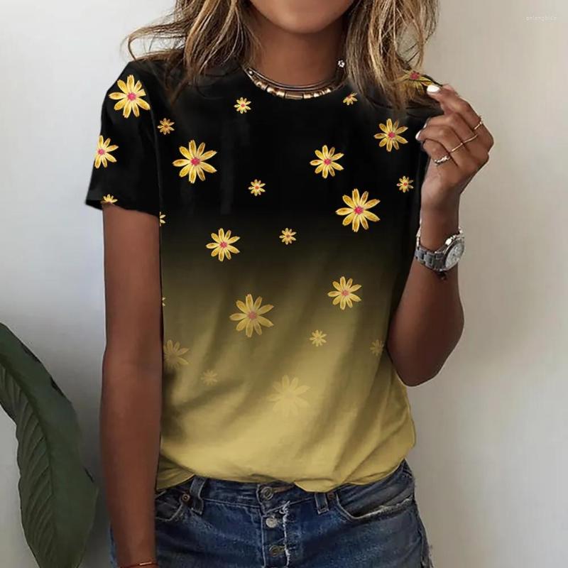 

Women' T Shirts 3D Beautiful Plum Pattern Polyester Crew Neck Summer Women' Oversized T-Shirt Streetwear Everyday Clothing Casual Tops, Vgb-205