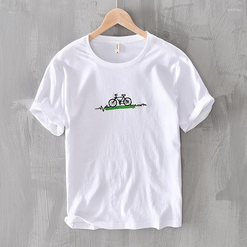 

Men's T Shirts Summer Cotton And Linen Stitching Casual Printed T-shirt Short Sleeved With Round Neck Lt26015, Blue