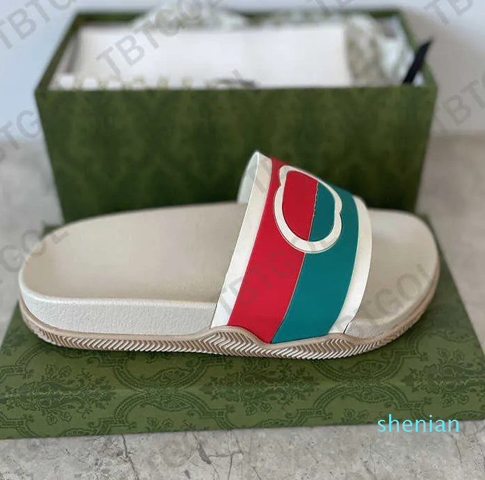 

Designer Men Rubber Slide Sandal Unisex Flat Beach Slipper Platform Shoes Flip Flop Bathroom Home Shoes Size 35-46 With Box