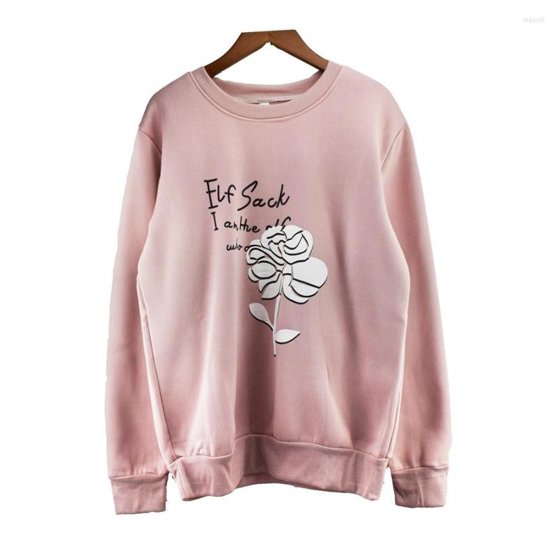 

Women's Sweaters #414 Woman Pink Print Sweater Women Spring And Autumn Female Casual Wear Long-sleeved Knitted Pullover Loose-fitting, Picture shown