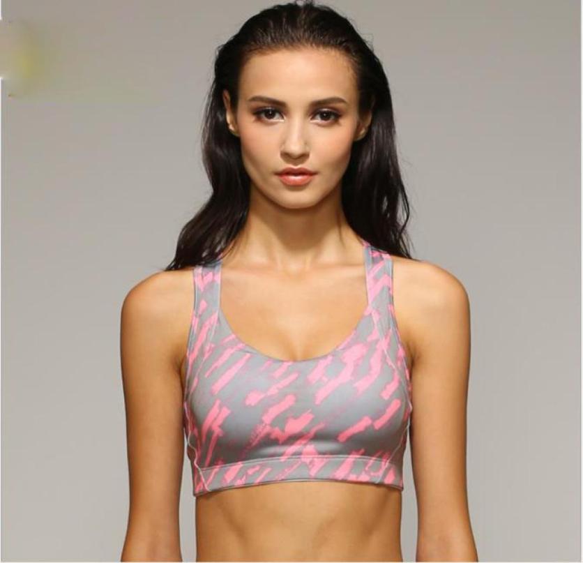 

Seismic Sports Bra Stereo Camouflage Printed Underwear Fitness Yoga Training Beauty Back Cross vest7726162, Red