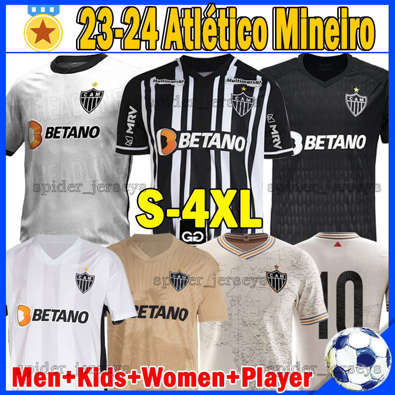

2023 2024 Atletico Mineiro champion Soccer Jerseys 113th 22 23 Fans Player Version M.ZARACHO ELIAS SASHA VARGAS GUGA MARQUINHOS Men Women Kids kits Football Shirt set, Mineiluo 23-24 away patch