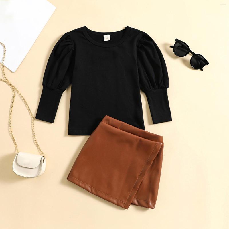 

Girl Dresses Kids Toddler Chlidren Girls Autumn Winter Long Sleeve Ribbed Tops Baby Bouquet Made With Clothes Premature, Black