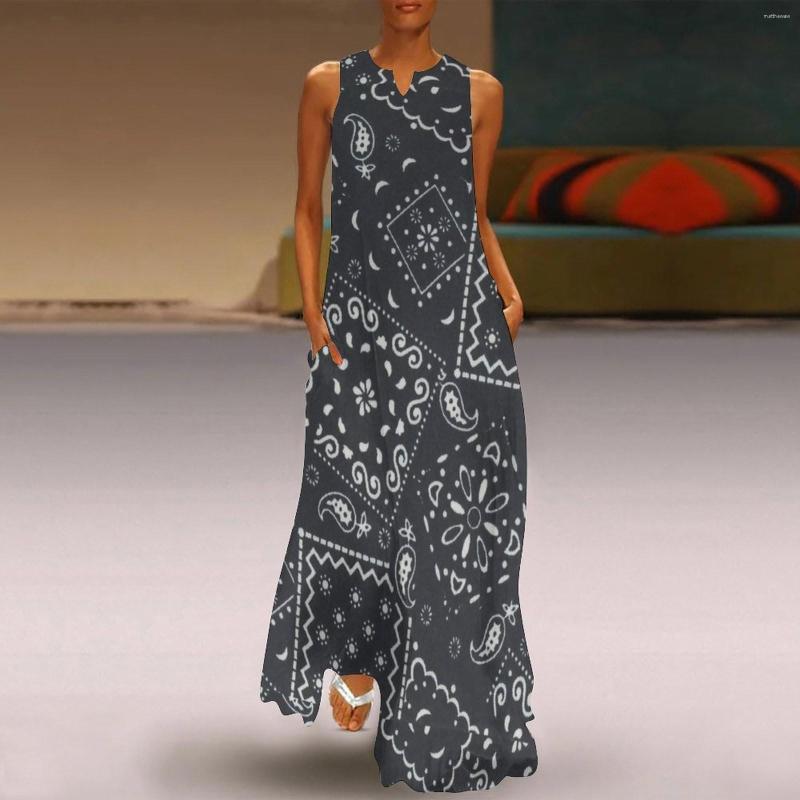 

Casual Dresses Comfortable Maxi Dress For Women Summer Loose Elegant Long Sleeveless Split Beach Vestidos Mujer Verano 2023, Beige