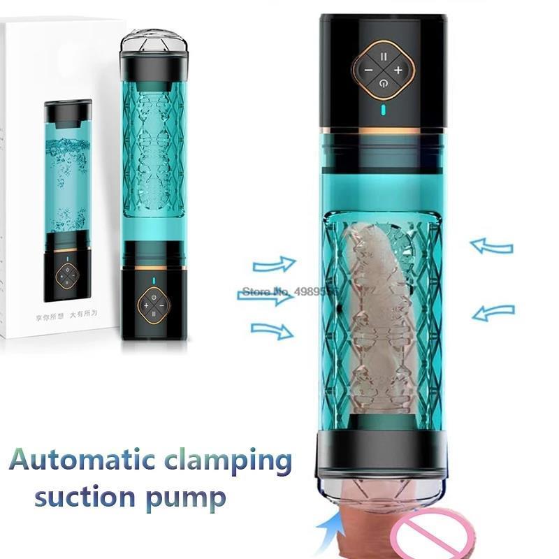 Ensemble Sexy Machine à sexe bain d'eau agrandissement du pénis pompe à vide électrique mâle masturbateur tasse pénis retard formation avec Spa s