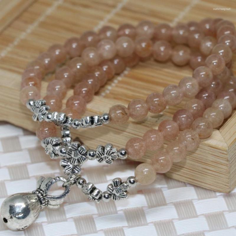 

Strand Top Quality Silver-plated Money Bag Pendant Strawberry Quartz 6mm Round Beads Multilayer Bracelets Fashion Costume Jewelry B2199