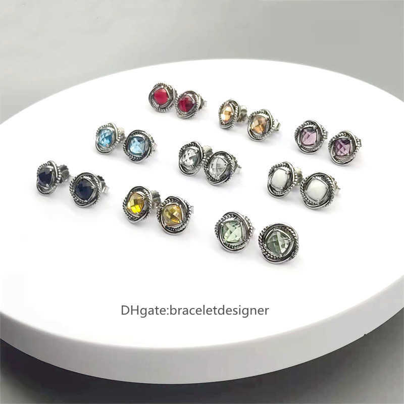 

designer jewellery stud earrings earring Cable 18K gold plated Crystal irregularity white Agate vintage Women luxury designers sterling silver womens jewelry