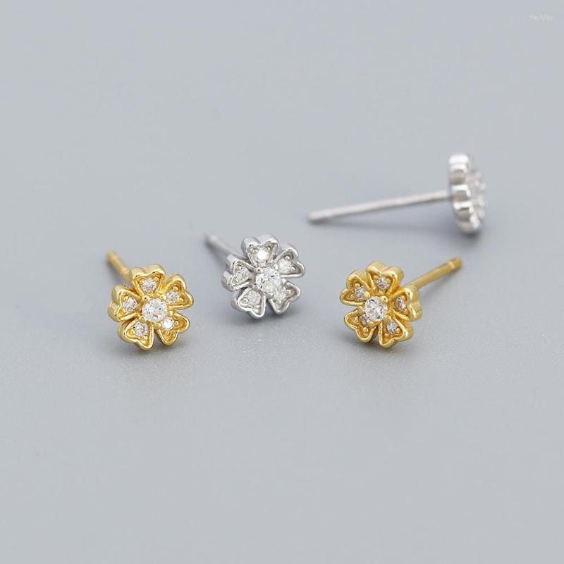 

Stud Earrings Fashion 925 Sterling Silver Sweet Flower Party For Women Korean Clip Fine Floral Jewelry Girls Gifts AEZ58