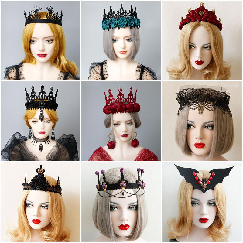 

Hair Clips & Barrettes Retro Gothic Style Rose Tassel Crown Bat Head Halloween Dance Show Women And Children Birthday Gifts Jewelry Accessor