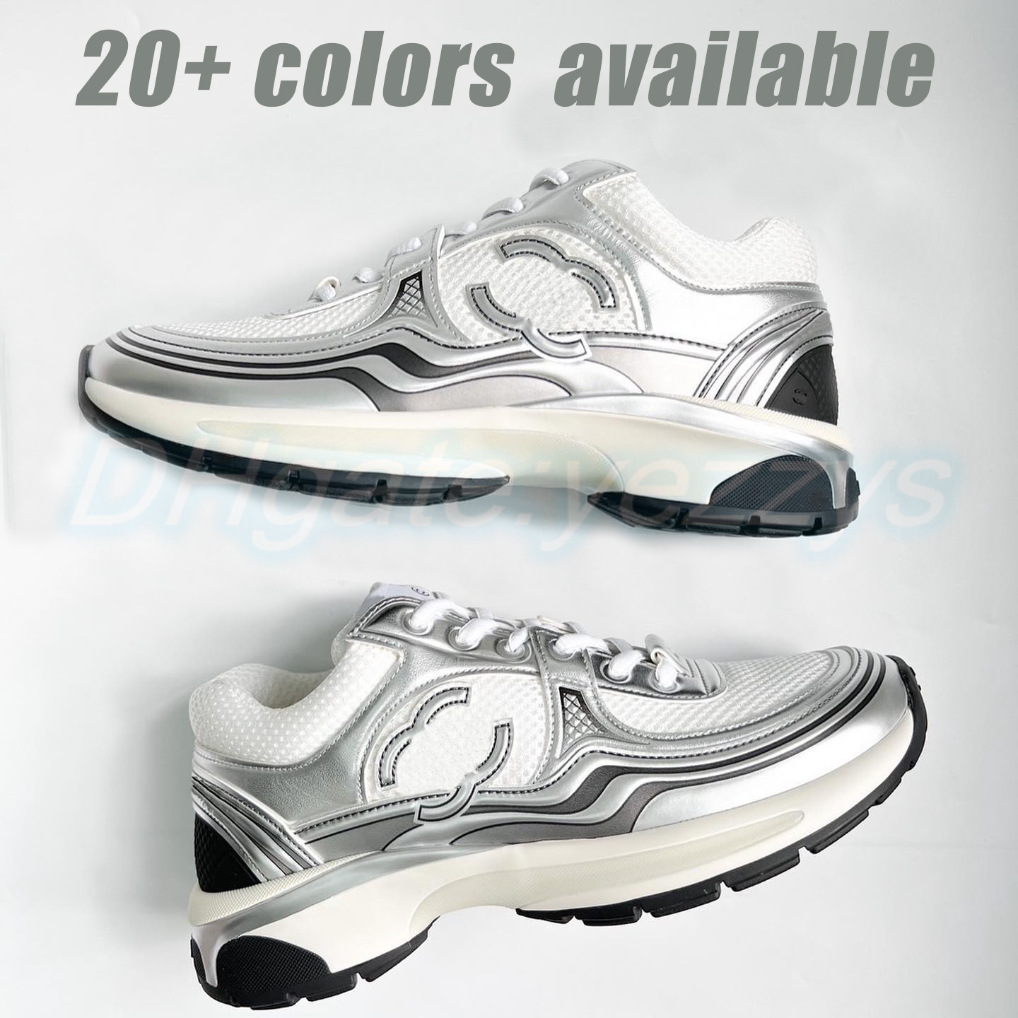 

2023 designer woman trainer man Fabric Suede sandal Calfskin Laminated slide luxury macaron lady slipper sneaker White Gold Silver beach shoe summer, #3