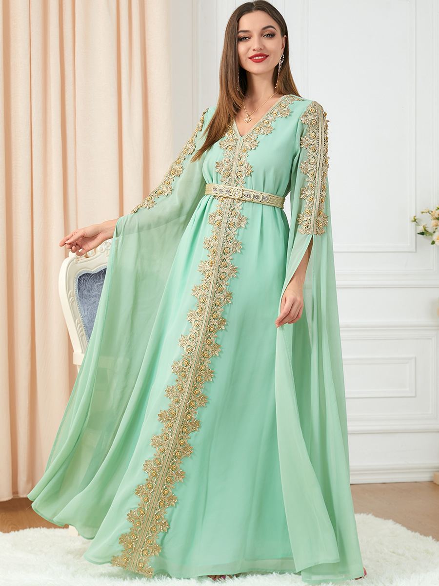 

Autumn Morocco Dress Muslim Women Abaya Party Dresses Long Sleeve Abayas Dubai Turkey Islam Kaftan Robe Longue Vestidos Largos