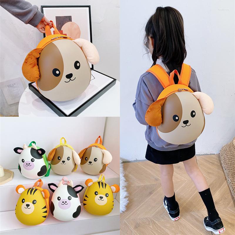 

Backpack Super Cute Animal Children's Schoolbag EVA Fashion Kindergarten Korean Boys And Girls, Pink cow