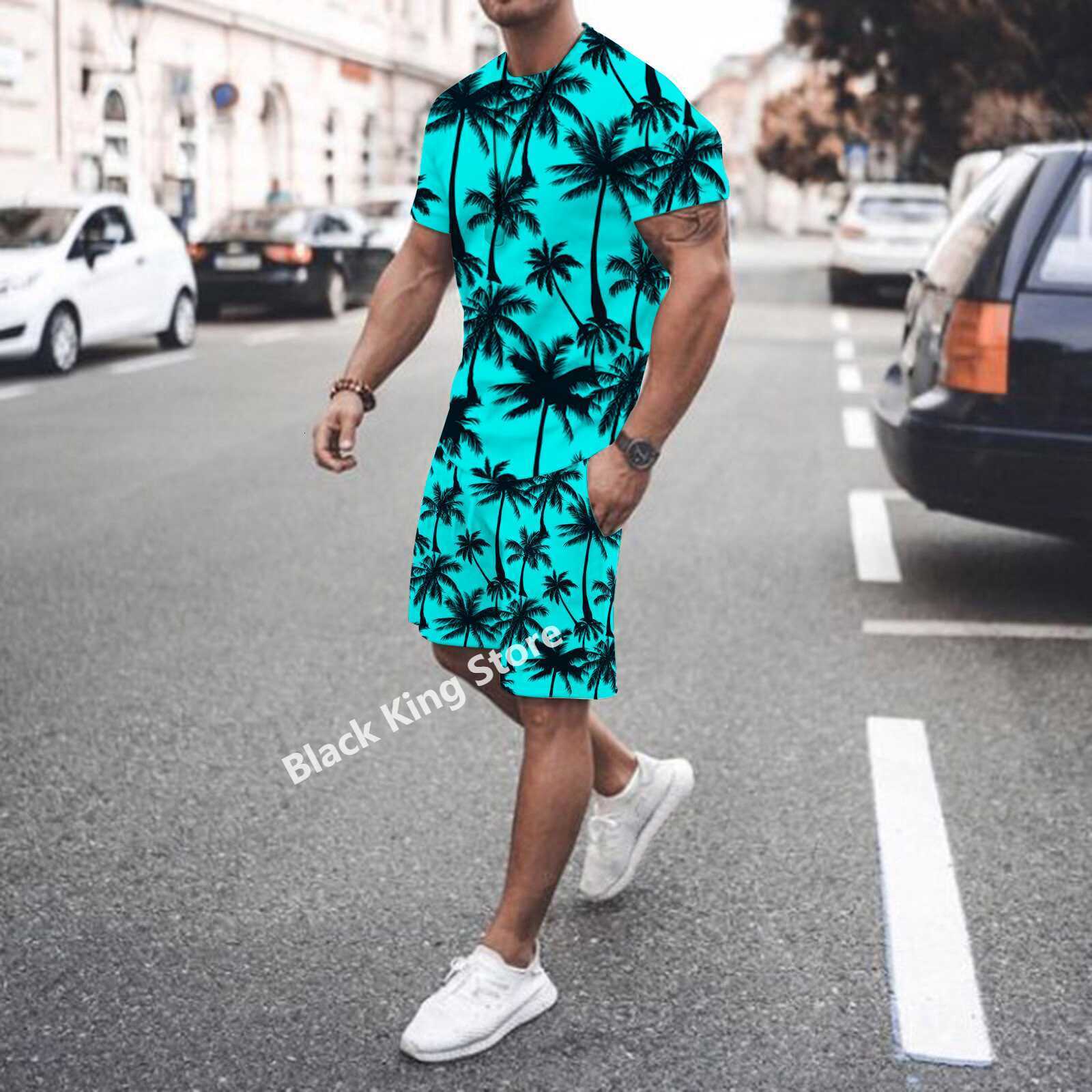 

Men's Tracksuits Summer Sets Causal Short Sleeve Maple Leaf Beach Shorts Sportswear Oneck Tshirt 2 Piece Suits for Men Clothing 230509, Maple leaf-18