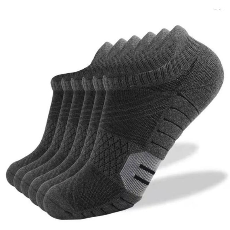 

Sports Socks Men Women Cotton Running Cushioned Ankle Trainer Low Cut Breathable Athletic (6 Pairs), Black