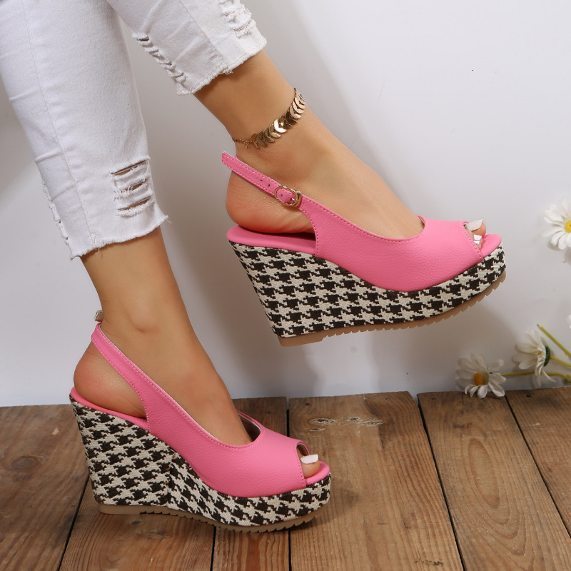 

Height Increasing Shoes Casual Women's Wedge Heel's 2023 Summer Fashion Sandals Party Platform High Heels for Women 3542 230508, Pink