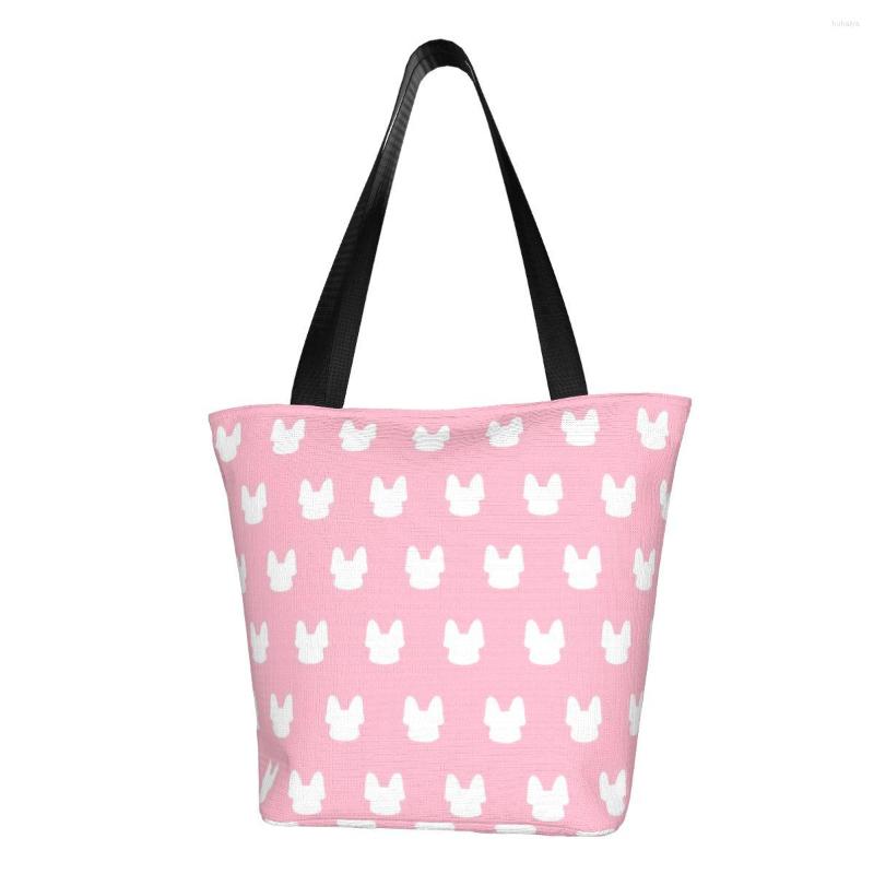 

Duffel Bags I Love Frenchies Polyester Outdoor Girl Handbag Woman Shopping Bag Shoulder Canvas Gift, Black