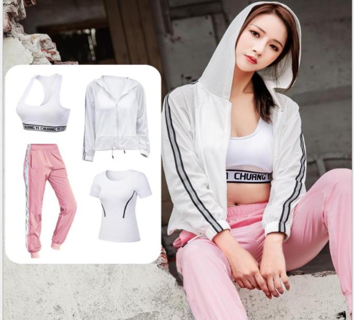 

Yoga Suit Leisure Fitness Suit Women039s Fourpiece Sports Suit4368575, Red