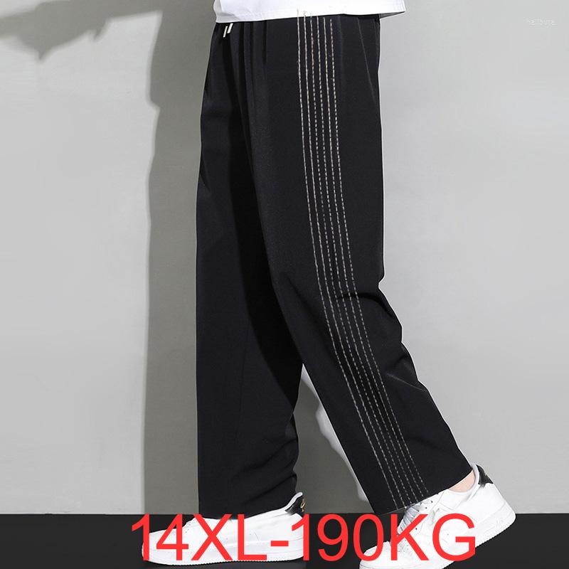 

Men's Pants Summer Men's Wide Leg Tide Casual Loose Thin Section Plus Size 14XL Fat Brother Straight 190kg 12XL 10xl 9XL, Black