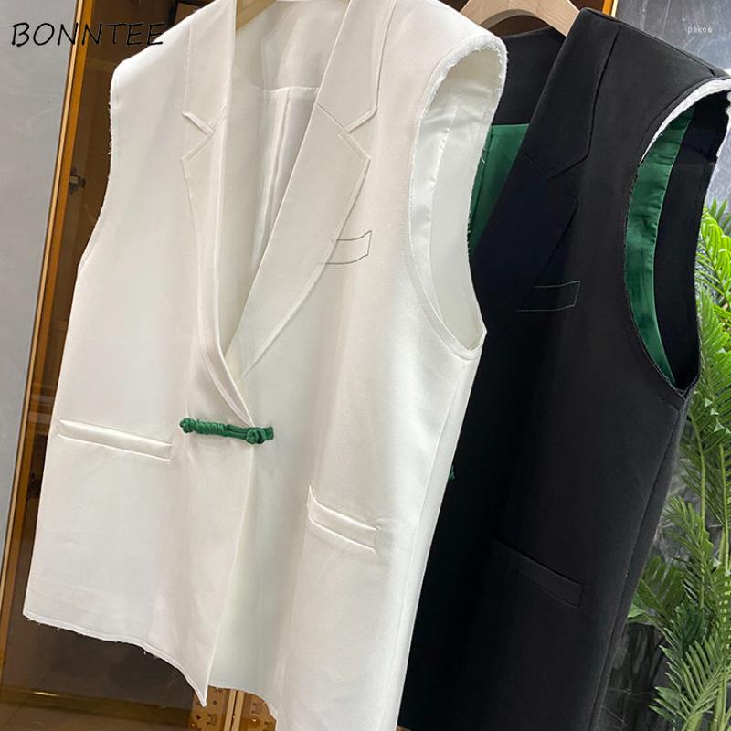 

Women's Vests Vest Women Solid Minimalist Sleeveless Leisure -5XL Knot Button All-match Female Chinese Style Summer Comfortable, Black