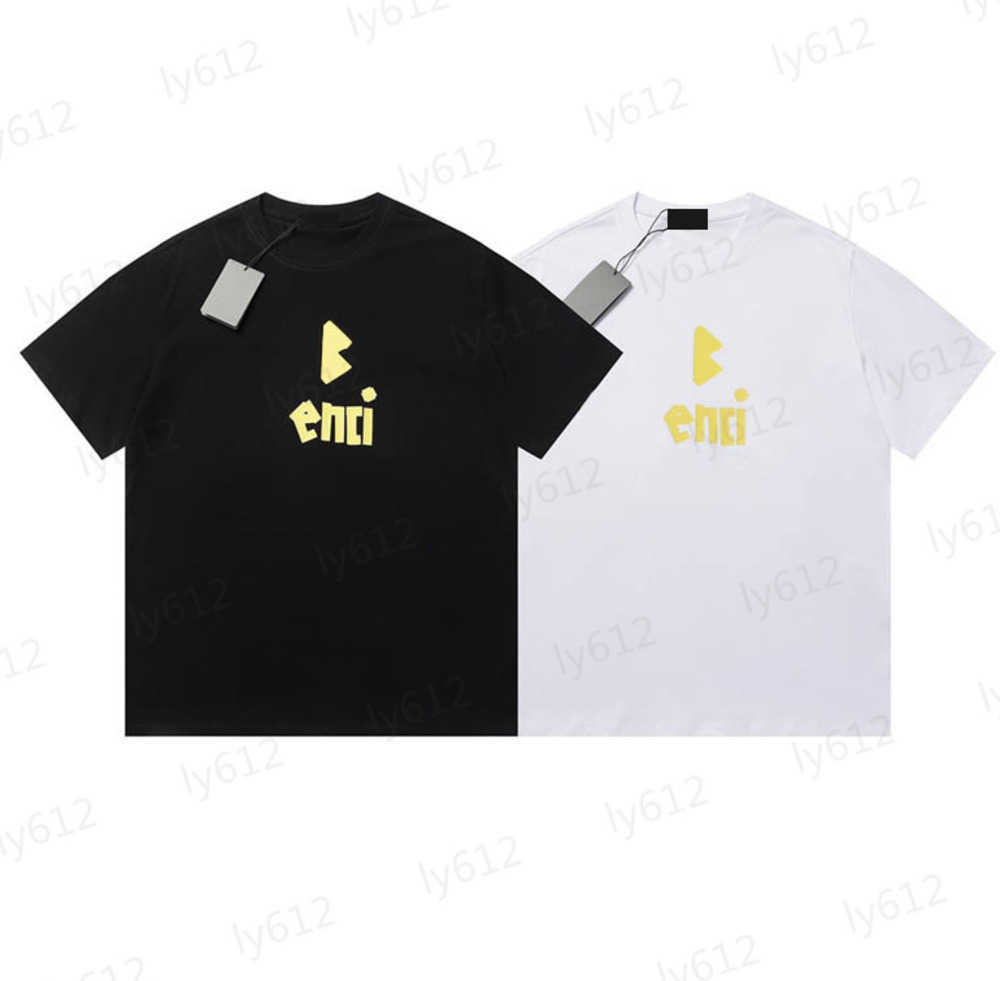 

Mens T Shirts Designer Spring Summer Loose Fitting Classic Luxury Casual Gold Brand Letter Logo Printed Pure Cotton Round Neck Short Sleeves Male Clothes 0206