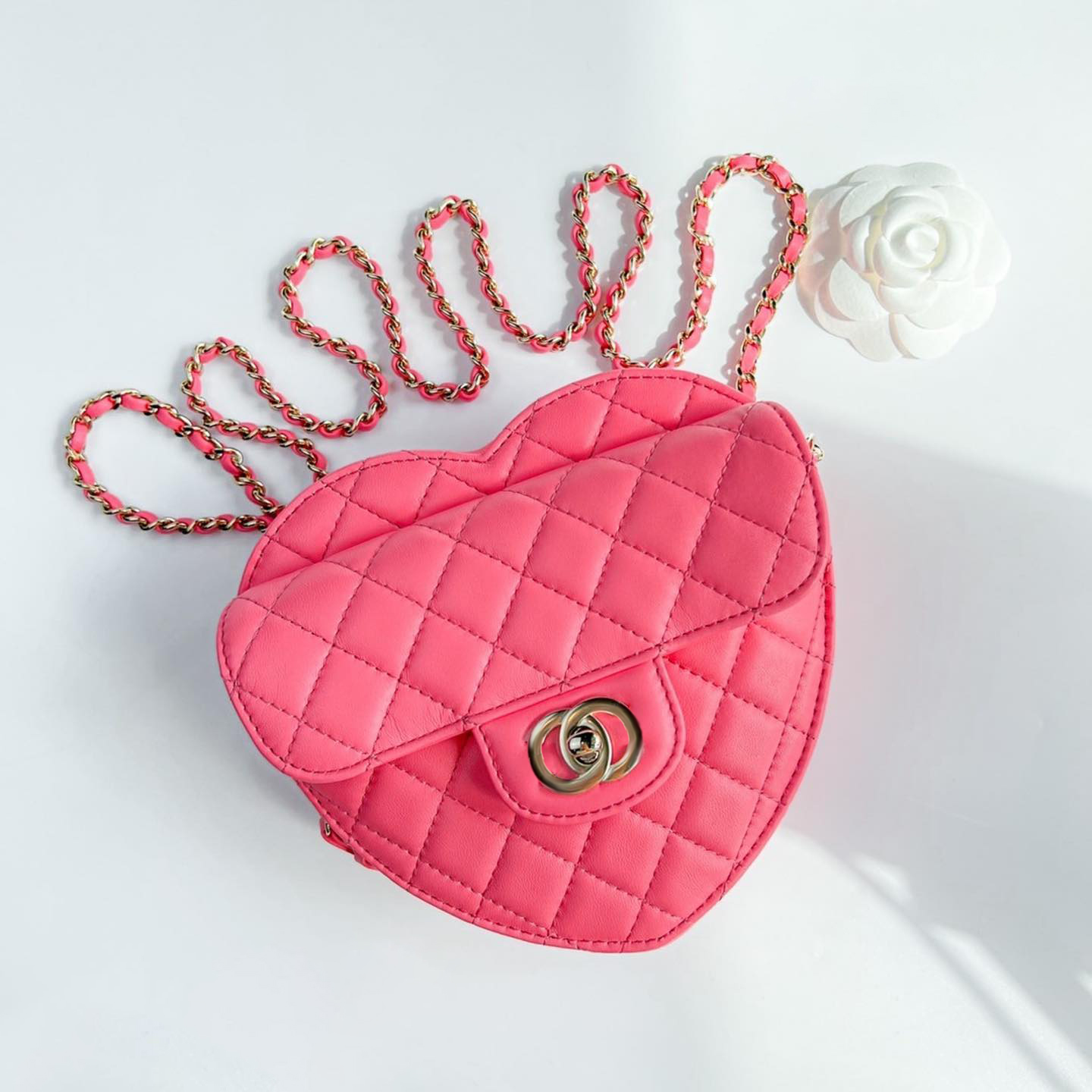 

High quality flap half moon clutch heart Bags wallet luxury handbag mens designer tote cc bag fashion womens Cross body Genuine Leather quilted Shoulder Makeup Bags, Pink
