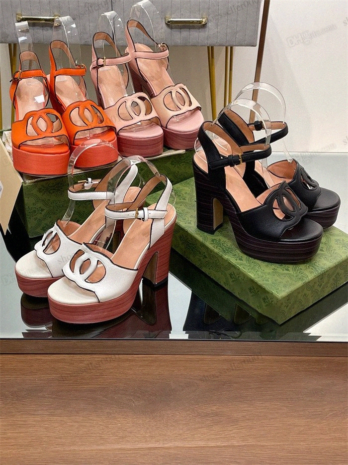 

2023 New Designer for women high heel sandals chunky heel sandals waterproof table open toe buckle comfort shopping banquet leather fashion luxury sli 74Qk#