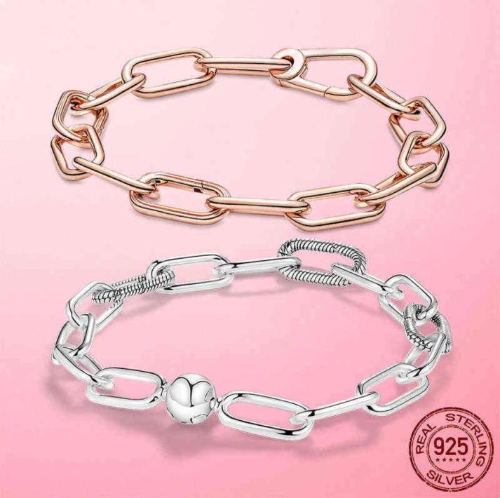 

Original Gold Color Me Bracelet 925 Silver Lobster Clasp Chain Link Femme for Women Jewelry Making Gift Pulseira5658494