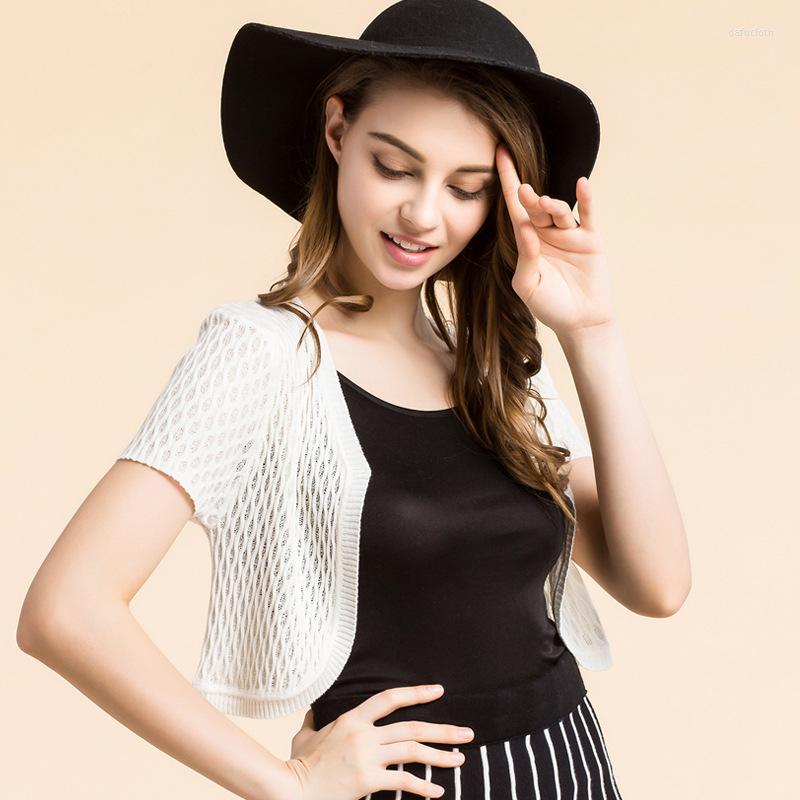 

Women's Knits Summer Silk Small Shawl Women's Coat Thin Mulberry Cardigan Sun Proof Clothes Air Conditioning Shirt 7016, Black