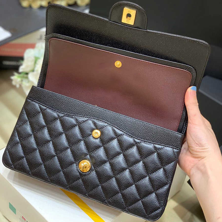 

10A Mirror quality Classic Caviar Flap Bag Designer Women Cross Body Bags A01112 Luxuries Designers Shoulder Handbag 25.5CM With Box C001