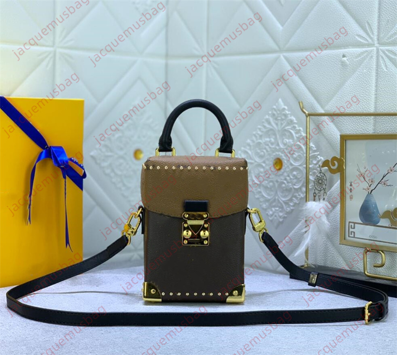 

Women Trunk bag Petite Malle handbag Vertical Trunk mini s-lock tote designer Shoulder crossbody Mobile phone bags beach Camera Box wallet dhgate messenger Sacoche, Brown floral