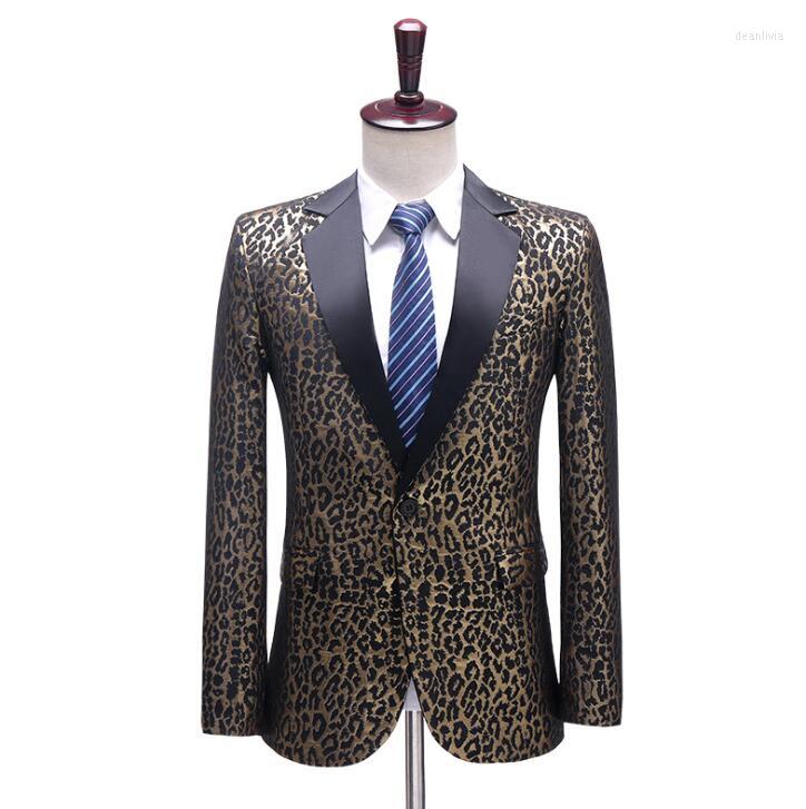 

Men' Suits Leopard Jacquard Blazer Men Designs Jacket Mens Stage Costumes For Singers Clothes Dance Star Style Dress Masculino Homme, 02