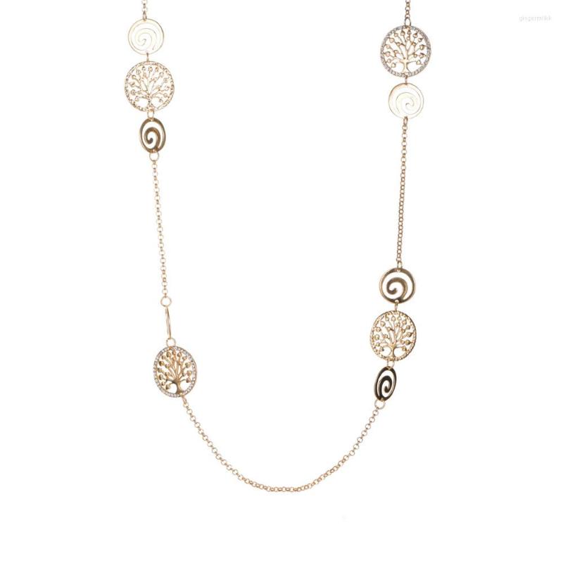 

Chains Tree Of Life Long Gold Color Necklaces & Pendants For Women Romantic 3 Statement Necklace Classic Jewelry N038