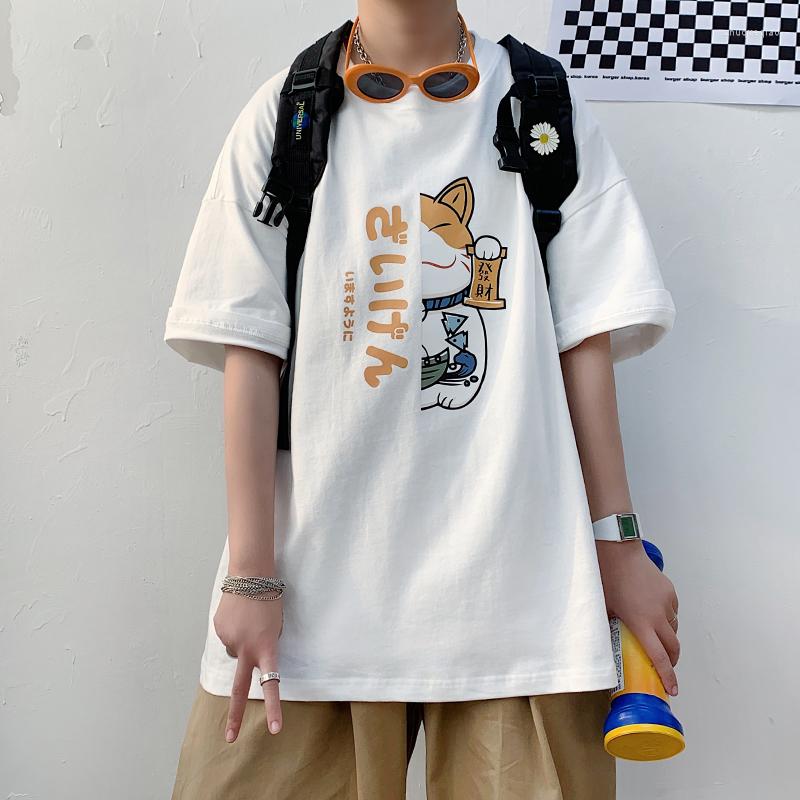 

Men' T Shirts Tshirt Unisex Harajuku Cool Japanese Tide Brand Short-sleeved Cartoon Print T-shirt Summer Street Hip Hop Lovers T-shirts, Black